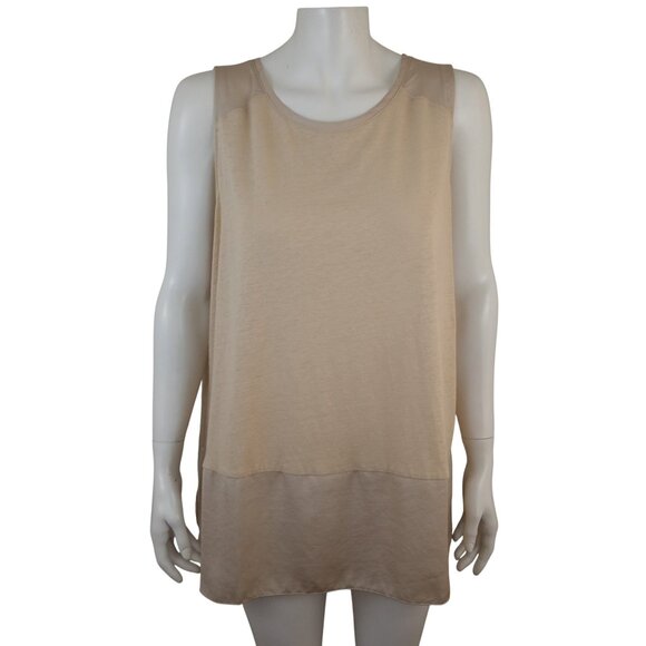 Chico's Tan Sleeveless Tank Tunic Tulip Hem Womens 3 XL 16 - Picture 1 of 8